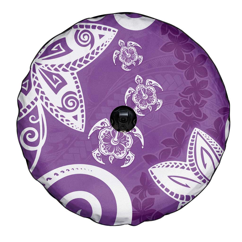 Polynesia Spare Tire Cover Purple Tribal Turtle Floral Pattern LT05 - Polynesian Pride