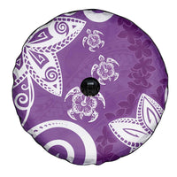 Polynesia Spare Tire Cover Purple Tribal Turtle Floral Pattern LT05 - Polynesian Pride