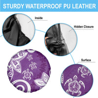 Polynesia Spare Tire Cover Purple Tribal Turtle Floral Pattern LT05 - Polynesian Pride