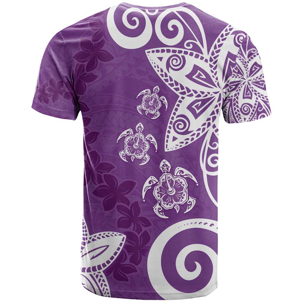 Polynesia T Shirt Purple Tribal Turtle Floral Pattern LT05 - Polynesian Pride
