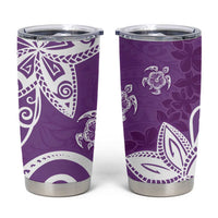Polynesia Tumbler Cup Purple Tribal Turtle Floral Pattern LT05 Purple - Polynesian Pride