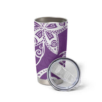 Polynesia Tumbler Cup Purple Tribal Turtle Floral Pattern LT05 - Polynesian Pride