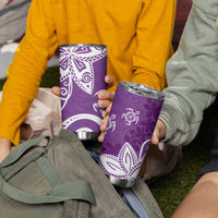 Polynesia Tumbler Cup Purple Tribal Turtle Floral Pattern LT05 - Polynesian Pride