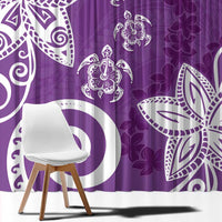 Polynesia Window Curtain Purple Tribal Turtle Floral Pattern LT05 - Polynesian Pride