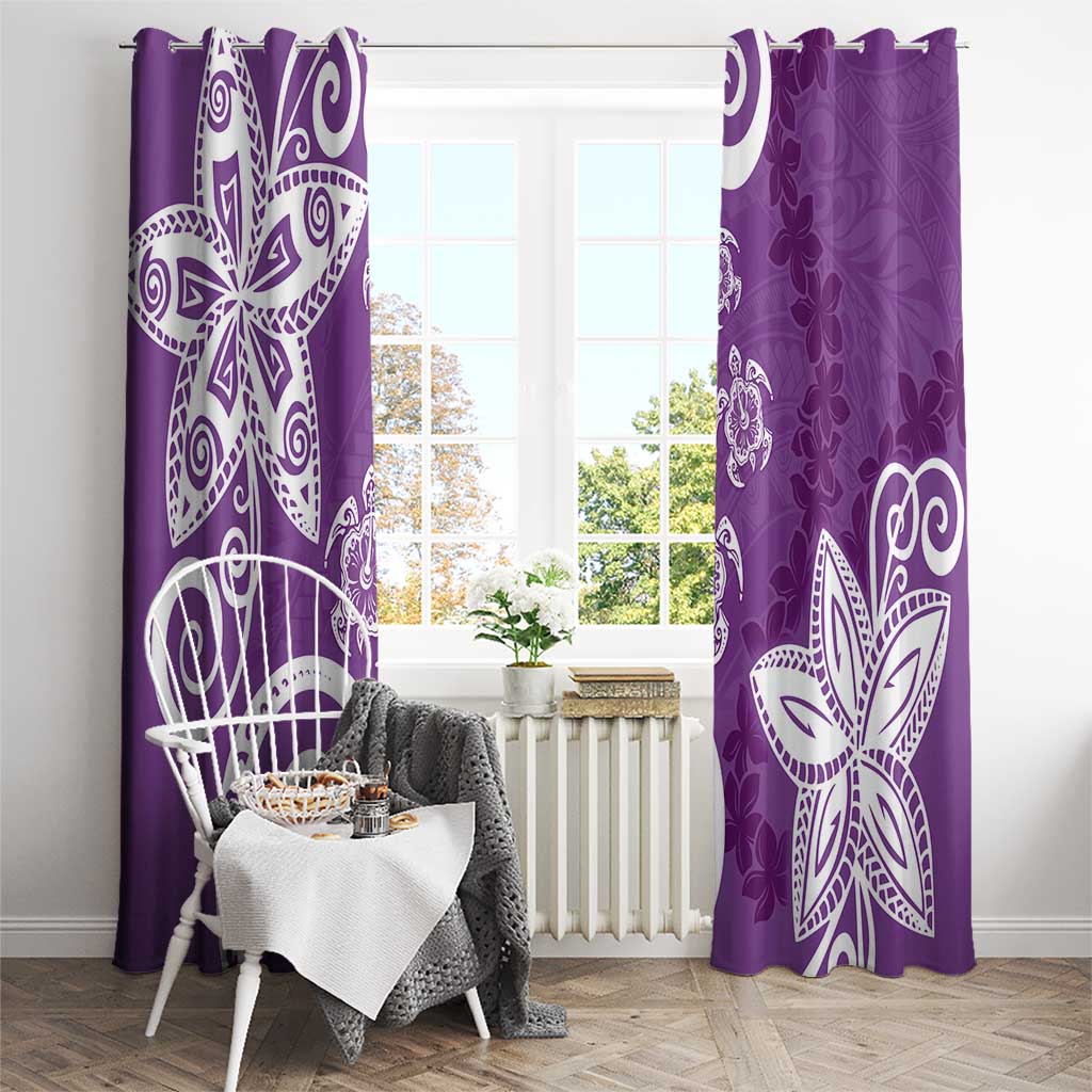 Polynesia Window Curtain Purple Tribal Turtle Floral Pattern LT05 - Polynesian Pride