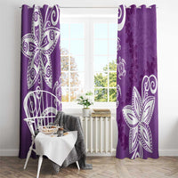 Polynesia Window Curtain Purple Tribal Turtle Floral Pattern LT05 - Polynesian Pride