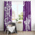 Polynesia Window Curtain Purple Tribal Turtle Floral Pattern