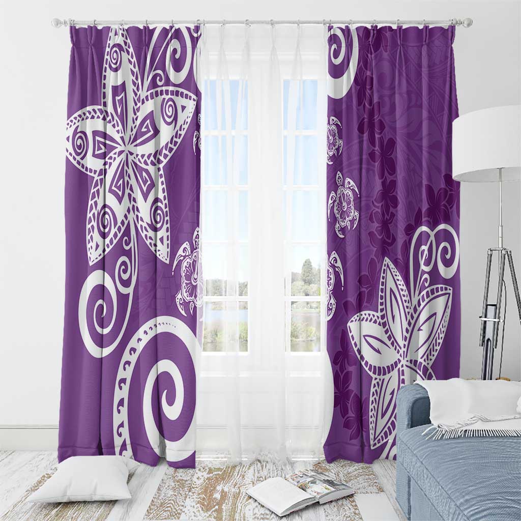 Polynesia Window Curtain Purple Tribal Turtle Floral Pattern LT05 - Polynesian Pride