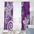 Polynesia Window Curtain Purple Tribal Turtle Floral Pattern