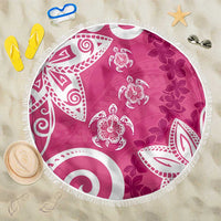 Polynesia Beach Blanket Pink Tribal Turtle Floral Pattern LT05 One Size 150cm Pink - Polynesian Pride