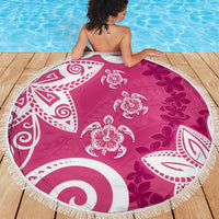 Polynesia Beach Blanket Pink Tribal Turtle Floral Pattern LT05 - Polynesian Pride