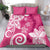 Polynesia Bedding Set Pink Tribal Turtle Floral Pattern