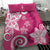 Polynesia Bedding Set Pink Tribal Turtle Floral Pattern