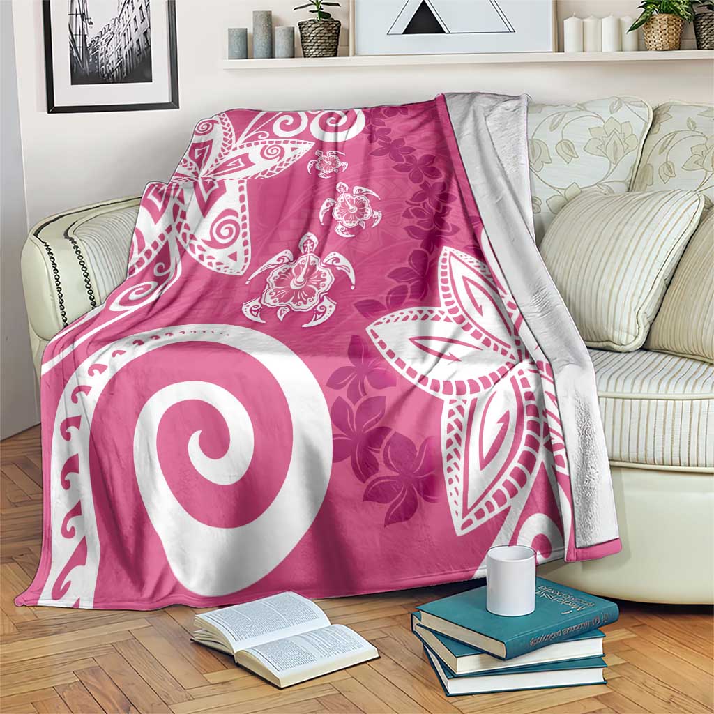 Polynesia Blanket Pink Tribal Turtle Floral Pattern LT05 Pink - Polynesian Pride
