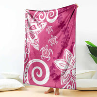 Polynesia Blanket Pink Tribal Turtle Floral Pattern LT05 - Polynesian Pride