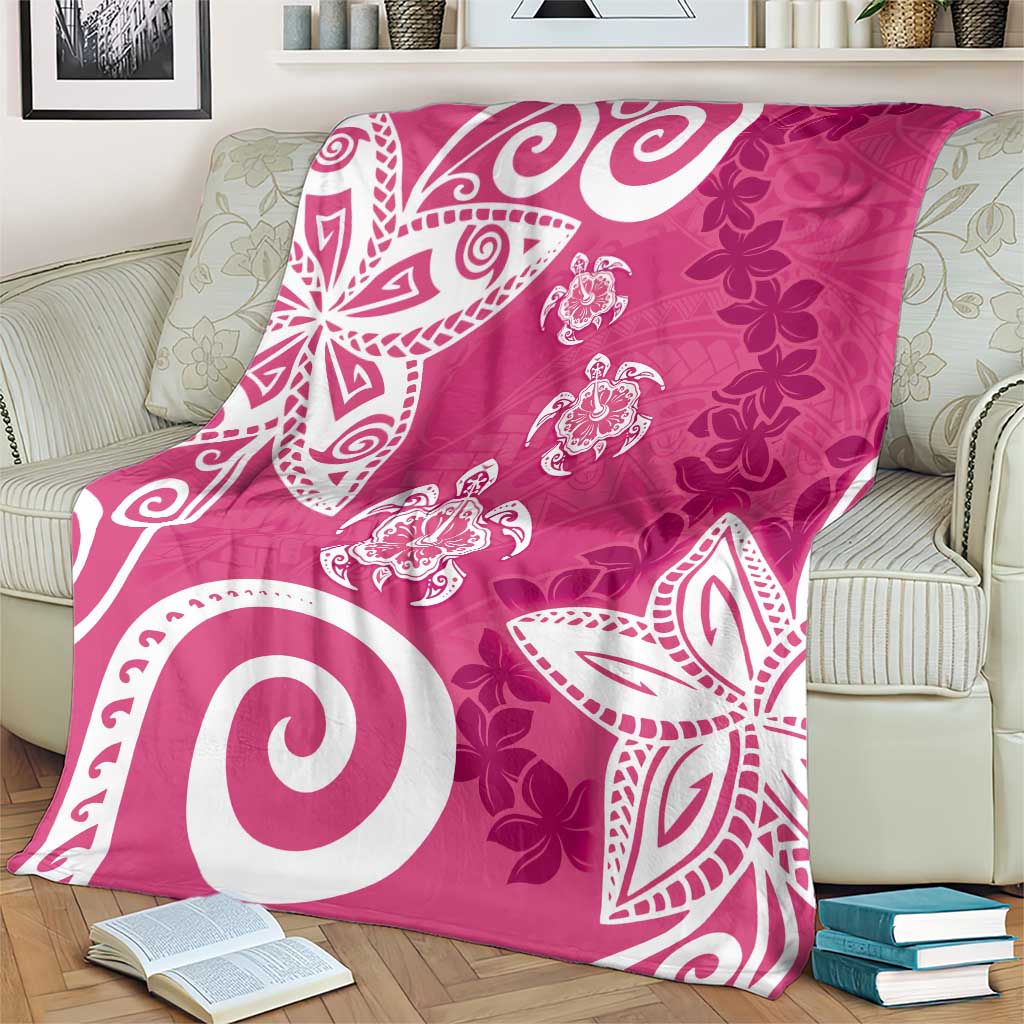Polynesia Blanket Pink Tribal Turtle Floral Pattern LT05 - Polynesian Pride