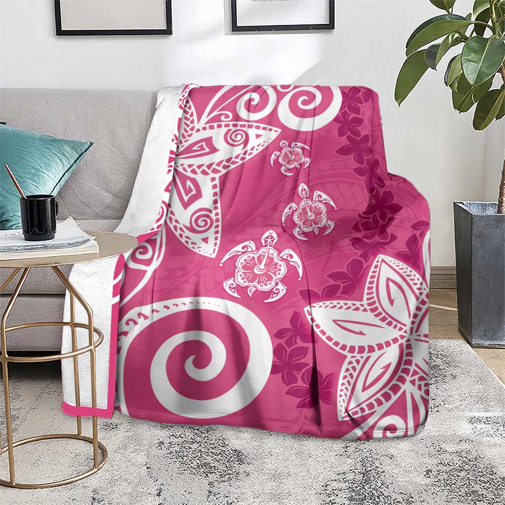 Polynesia Blanket Pink Tribal Turtle Floral Pattern LT05 - Polynesian Pride