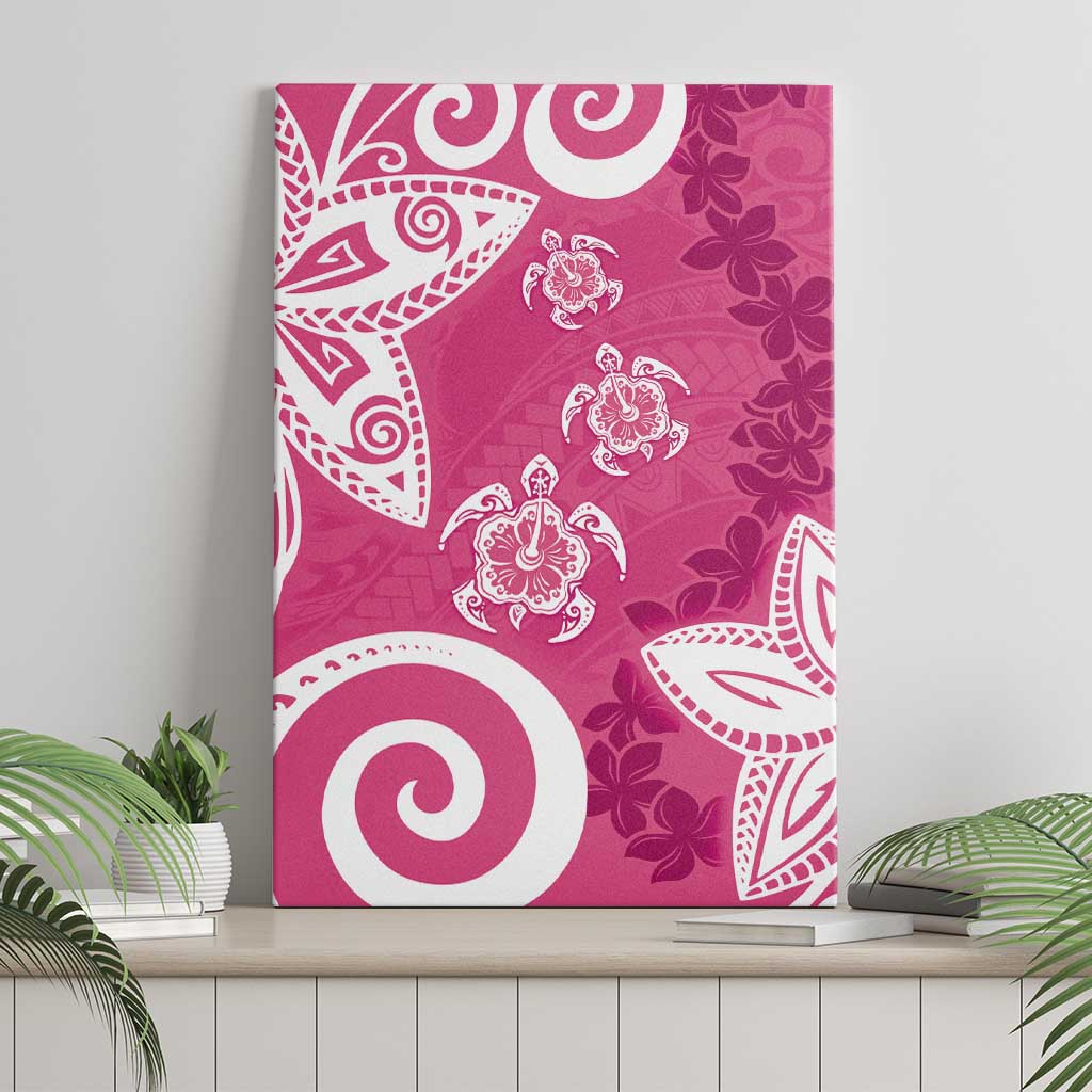Polynesia Canvas Wall Art Pink Tribal Turtle Floral Pattern LT05 - Polynesian Pride