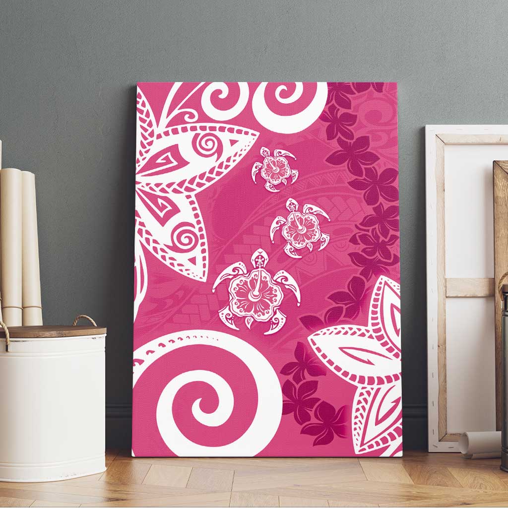 Polynesia Canvas Wall Art Pink Tribal Turtle Floral Pattern LT05 - Polynesian Pride