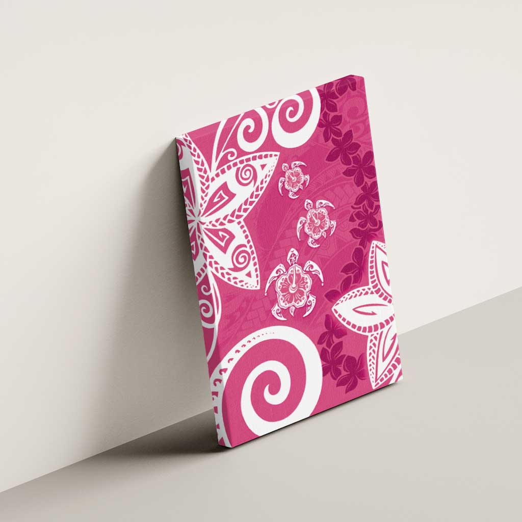 Polynesia Canvas Wall Art Pink Tribal Turtle Floral Pattern LT05 - Polynesian Pride