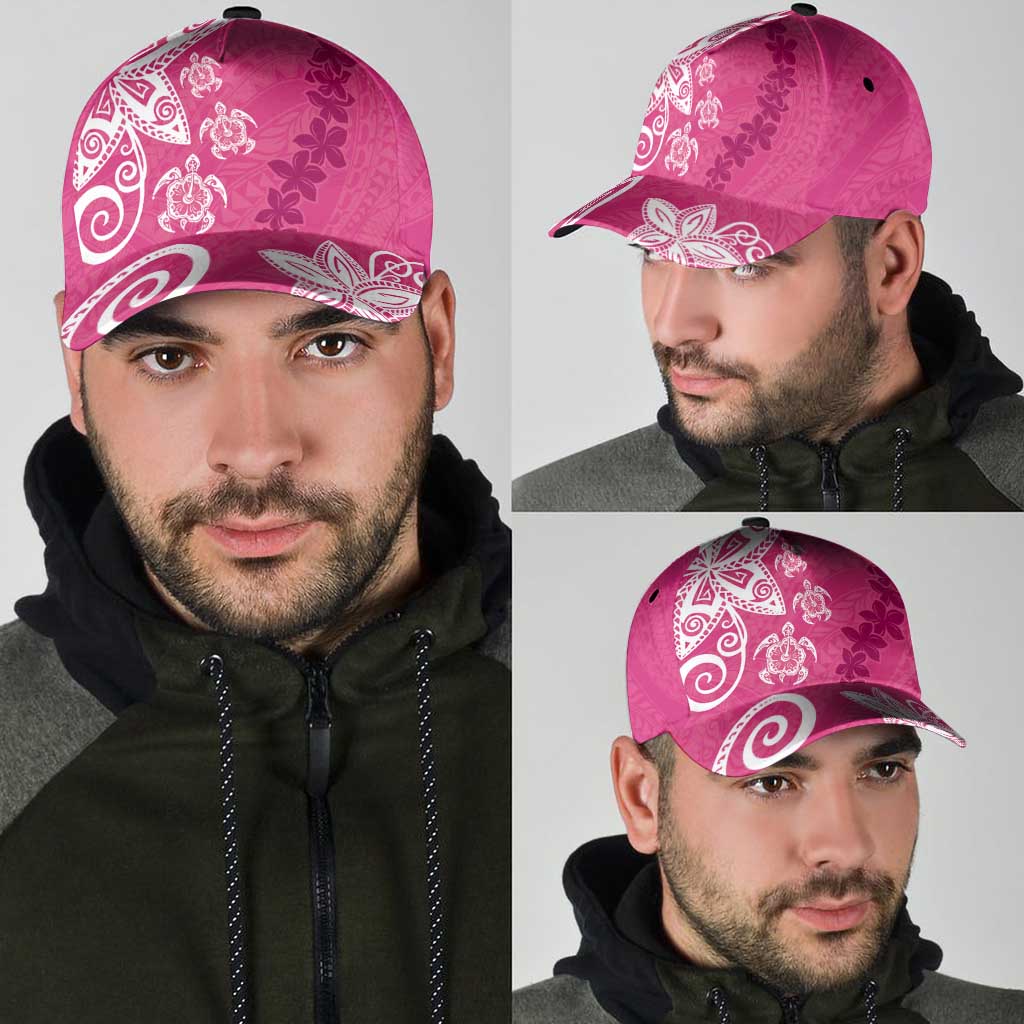 Polynesia Classic Cap Pink Tribal Turtle Floral Pattern - Polynesian Pride