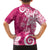 Polynesia Family Matching Long Sleeve Bodycon Dress and Hawaiian Shirt Pink Tribal Turtle Floral Pattern