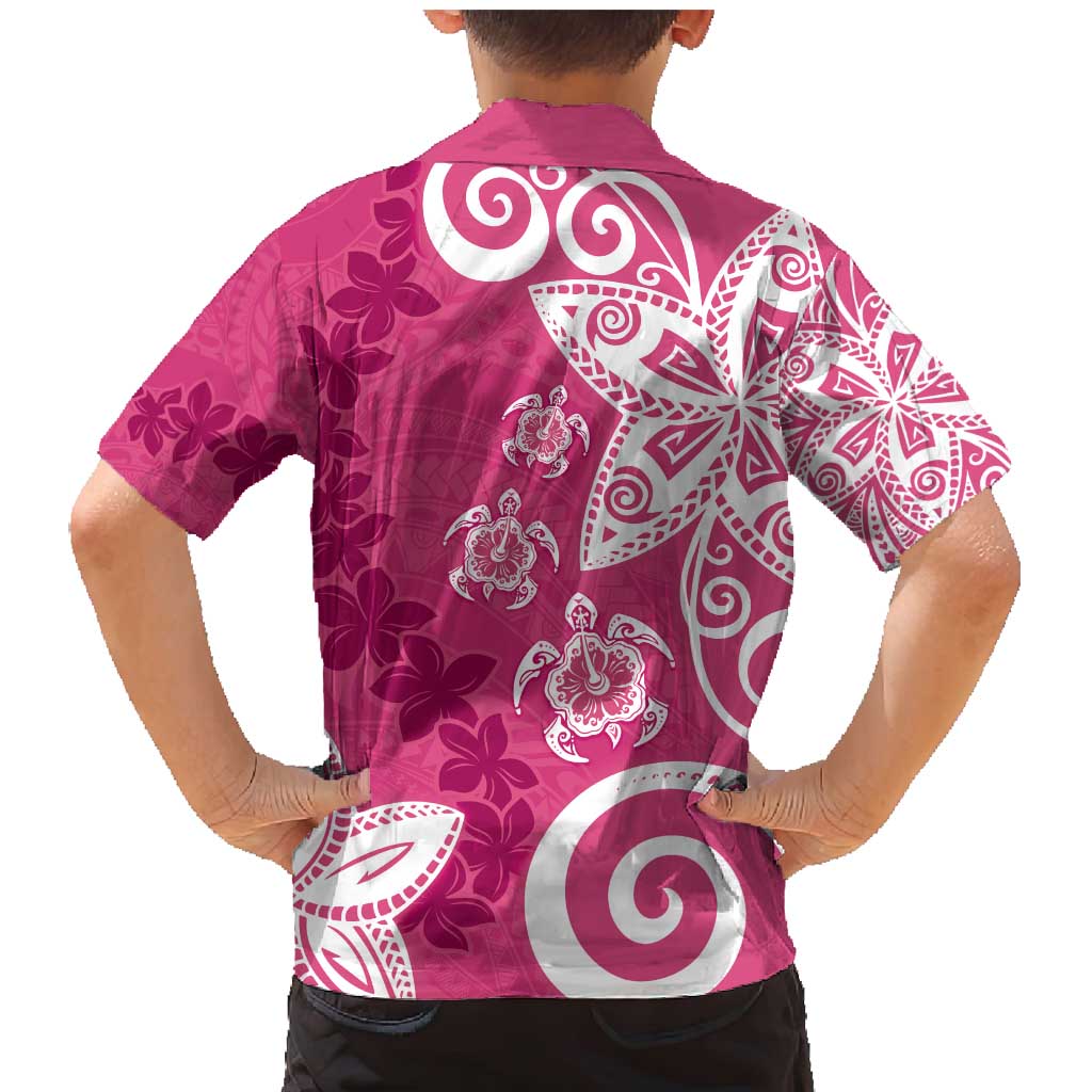 Polynesia Family Matching Mermaid Dress and Hawaiian Shirt Pink Tribal Turtle Floral Pattern