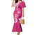 Polynesia Family Matching Mermaid Dress and Hawaiian Shirt Pink Tribal Turtle Floral Pattern