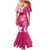 Polynesia Family Matching Mermaid Dress and Hawaiian Shirt Pink Tribal Turtle Floral Pattern