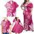 Polynesia Family Matching Off Shoulder Maxi Dress and Hawaiian Shirt Pink Tribal Turtle Floral Pattern