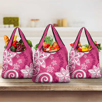 Polynesia Grocery Bag Pink Tribal Turtle Floral Pattern LT05 3-pack One Size Pink - Polynesian Pride