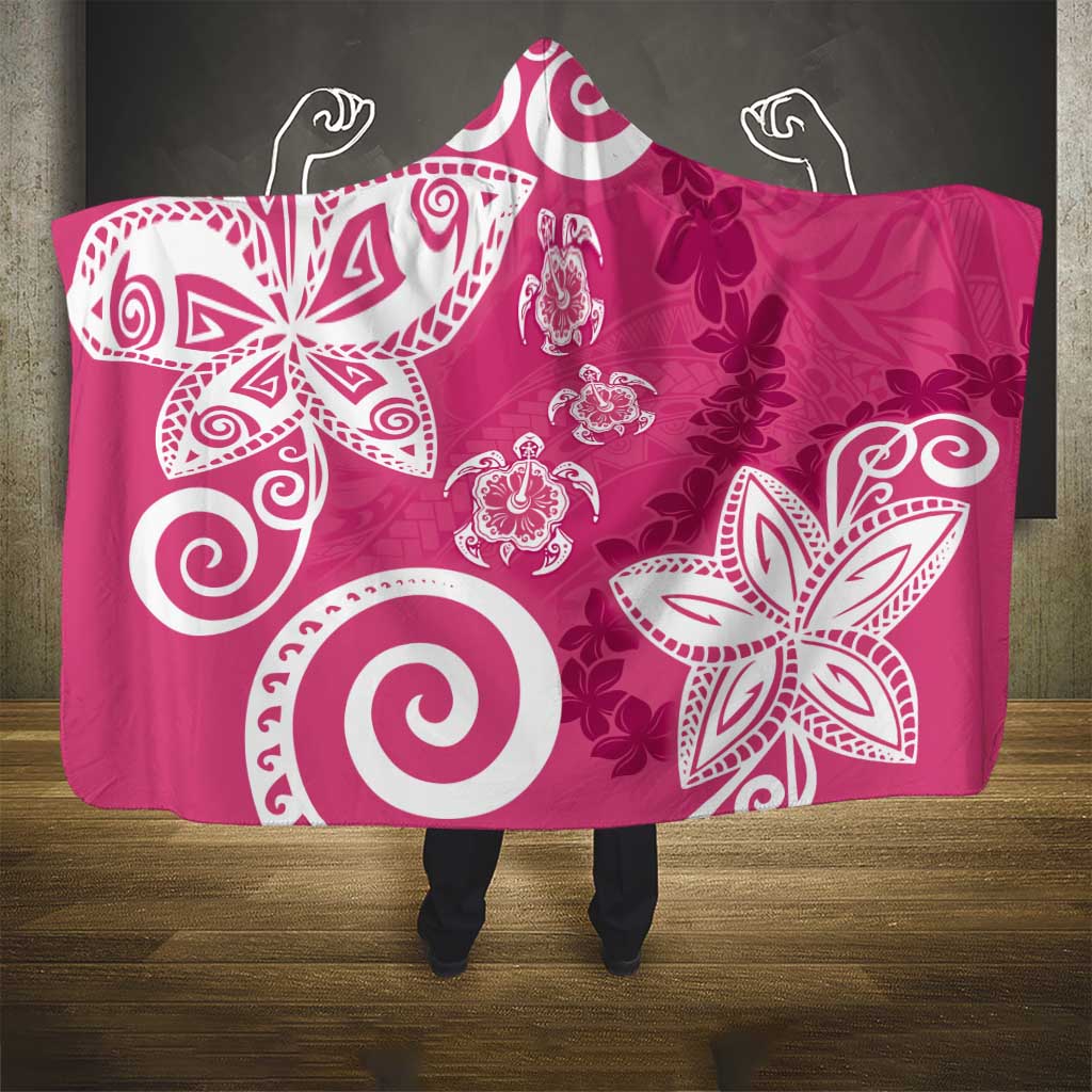 Polynesia Hooded Blanket Pink Tribal Turtle Floral Pattern LT05 - Polynesian Pride
