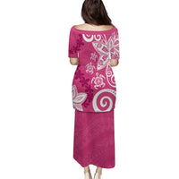 Polynesia Puletasi Pink Tribal Turtle Floral Pattern LT05 - Polynesian Pride