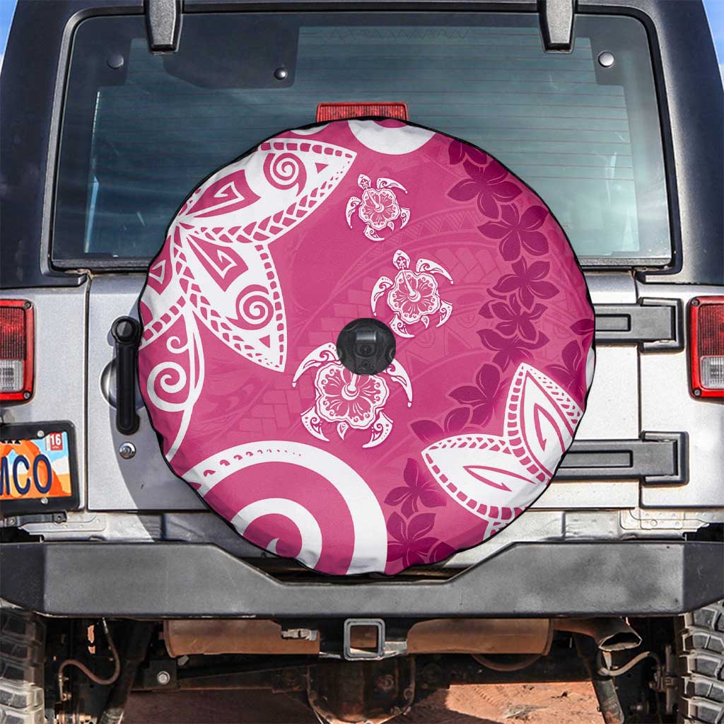 Polynesia Spare Tire Cover Pink Tribal Turtle Floral Pattern LT05 Pink - Polynesian Pride