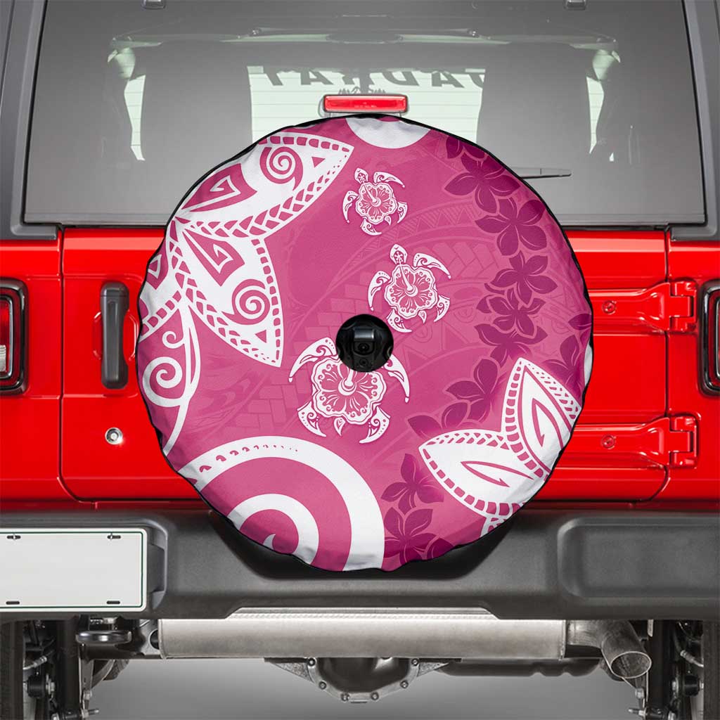 Polynesia Spare Tire Cover Pink Tribal Turtle Floral Pattern LT05 - Polynesian Pride