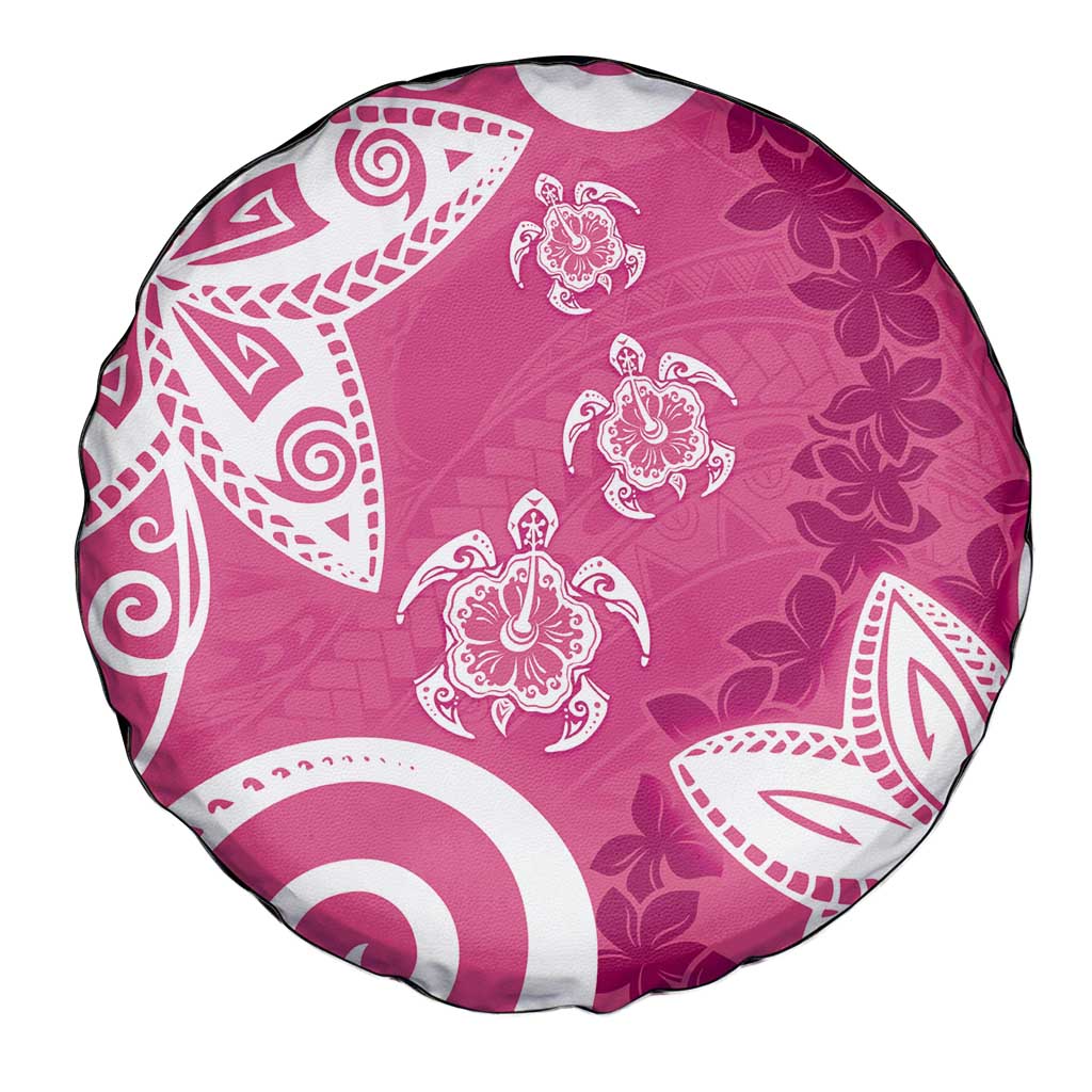 Polynesia Spare Tire Cover Pink Tribal Turtle Floral Pattern LT05 - Polynesian Pride
