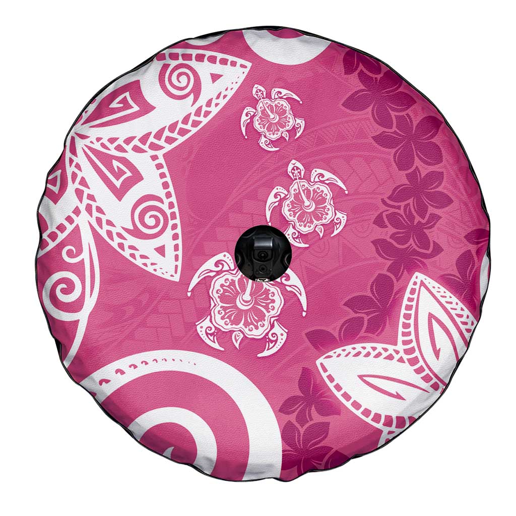 Polynesia Spare Tire Cover Pink Tribal Turtle Floral Pattern LT05 - Polynesian Pride