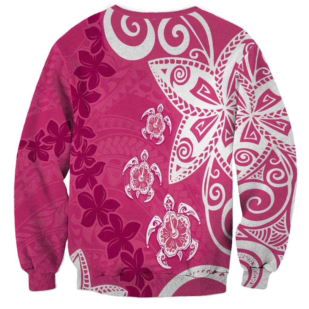 Polynesia Sweatshirt Pink Tribal Turtle Floral Pattern LT05 - Polynesian Pride