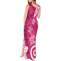 Polynesia Tank Maxi Dress Pink Tribal Turtle Floral Pattern LT05 - Polynesian Pride