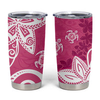 Polynesia Tumbler Cup Pink Tribal Turtle Floral Pattern LT05 Pink - Polynesian Pride