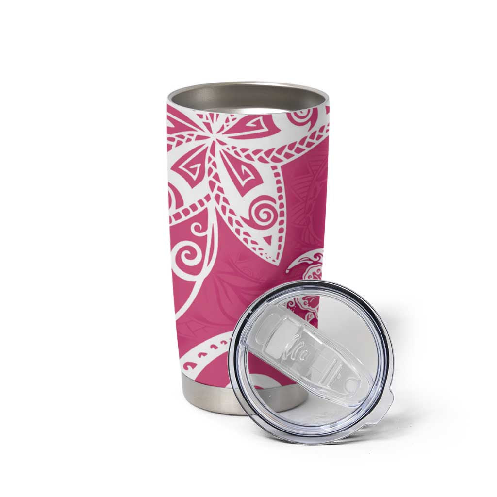 Polynesia Tumbler Cup Pink Tribal Turtle Floral Pattern LT05 - Polynesian Pride