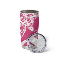 Polynesia Tumbler Cup Pink Tribal Turtle Floral Pattern LT05 - Polynesian Pride