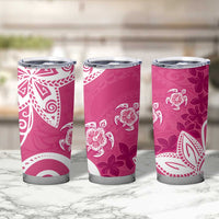Polynesia Tumbler Cup Pink Tribal Turtle Floral Pattern LT05 - Polynesian Pride