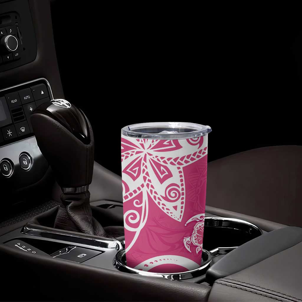 Polynesia Tumbler Cup Pink Tribal Turtle Floral Pattern LT05 - Polynesian Pride