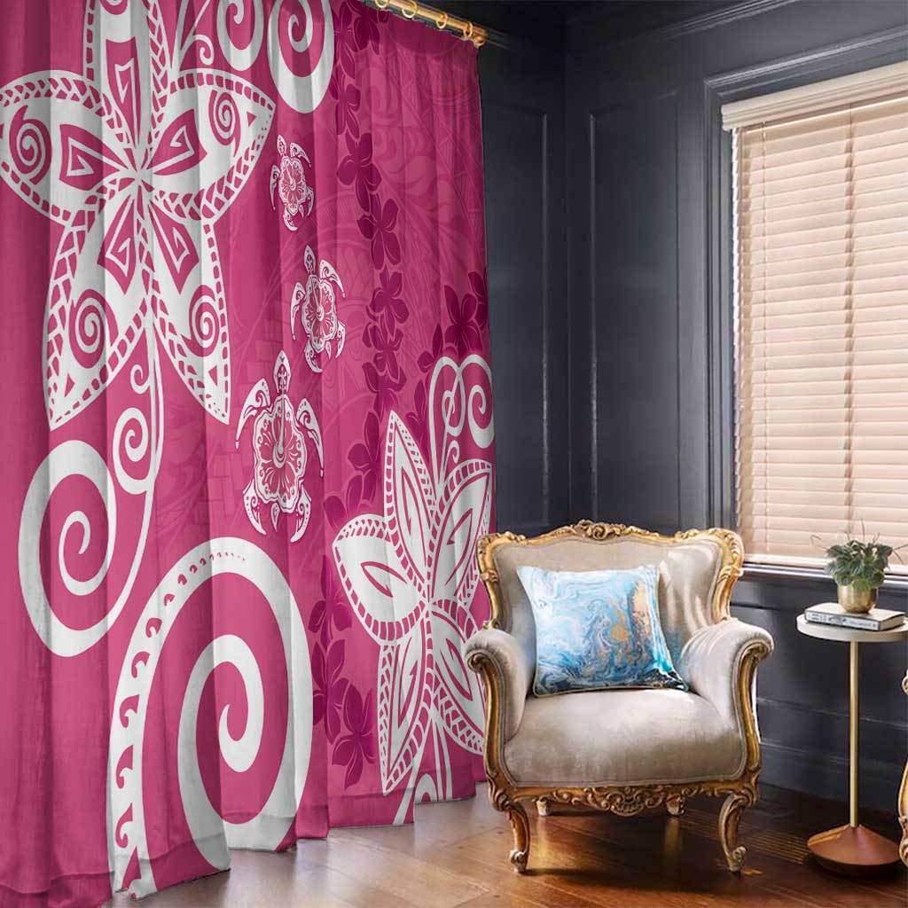 Polynesia Window Curtain Pink Tribal Turtle Floral Pattern LT05 - Polynesian Pride