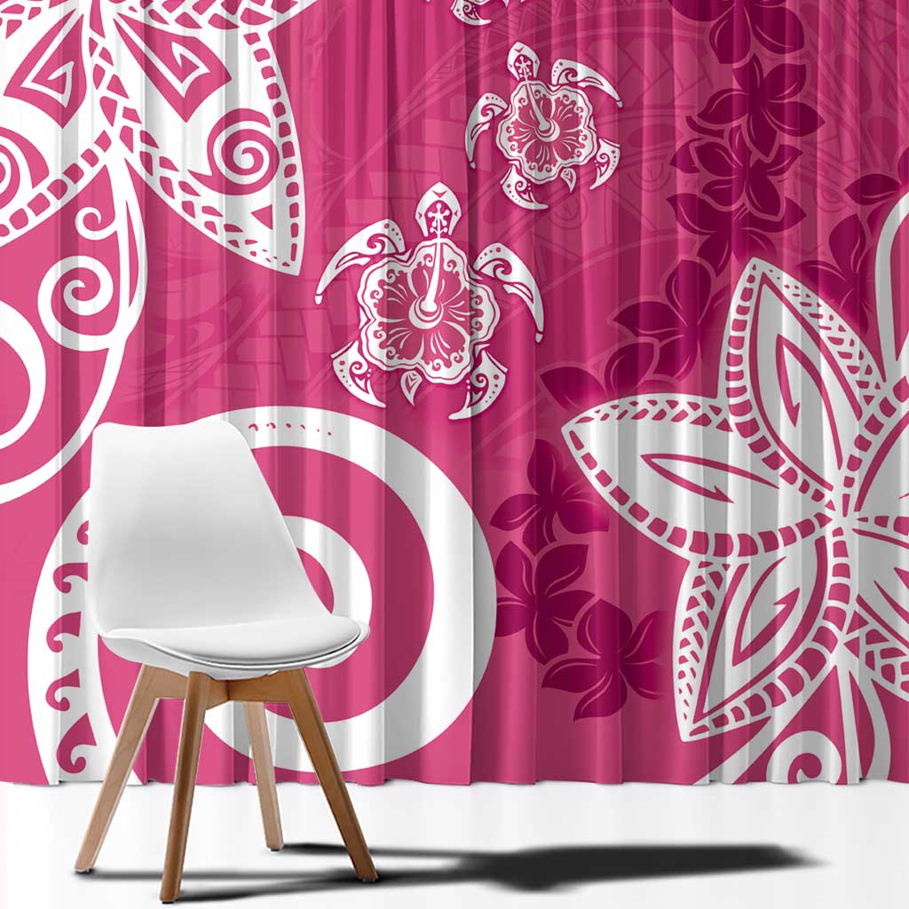 Polynesia Window Curtain Pink Tribal Turtle Floral Pattern LT05 - Polynesian Pride