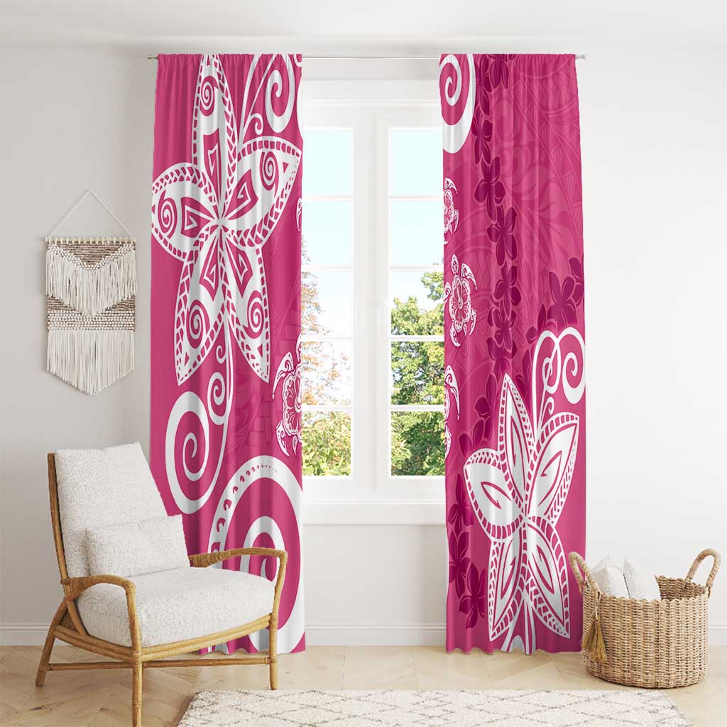 Polynesia Window Curtain Pink Tribal Turtle Floral Pattern LT05 - Polynesian Pride
