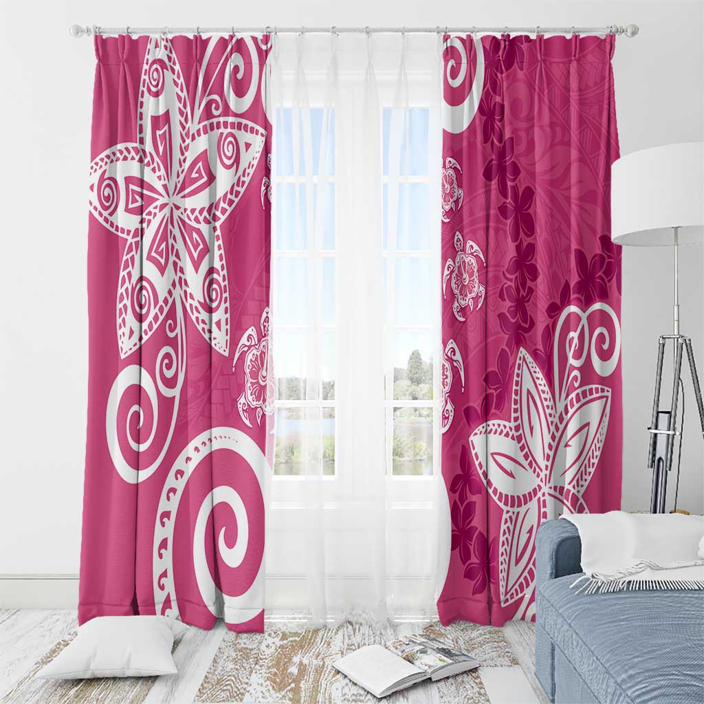 Polynesia Window Curtain Pink Tribal Turtle Floral Pattern LT05 - Polynesian Pride