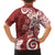 Polynesia Family Matching Long Sleeve Bodycon Dress and Hawaiian Shirt Red Tribal Turtle Floral Pattern