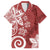 Polynesia Family Matching Long Sleeve Bodycon Dress and Hawaiian Shirt Red Tribal Turtle Floral Pattern